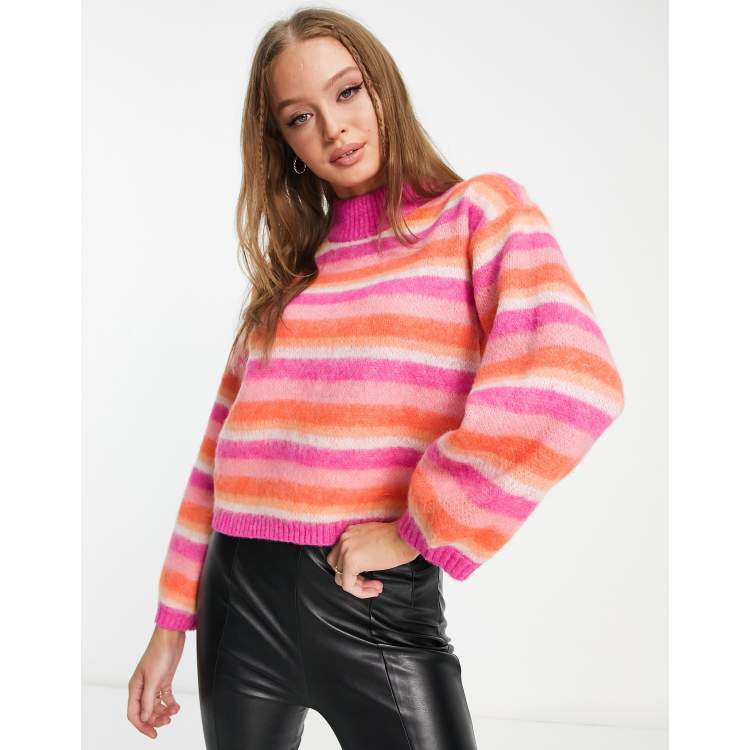 Pink striped sweater sale