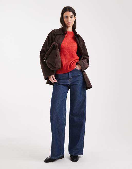 Pieces high neck jumper in red, 2 of 4