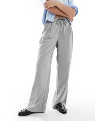 Pieces High Waist Drapey Wide Leg Dad Pants