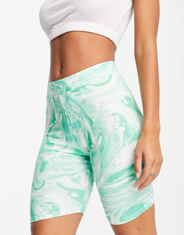 Pieces high waist legging short in green - part of a set