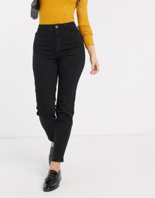 black high waisted mum jeans