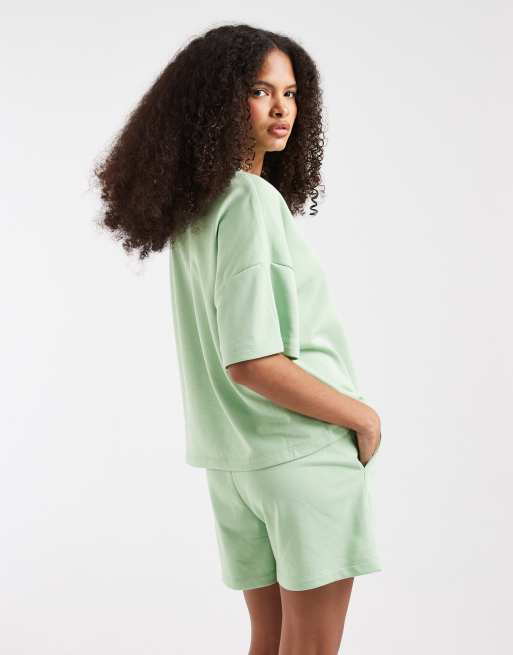 Pieces high waist sweat shorts in apple green - part of a set, 5 of 5