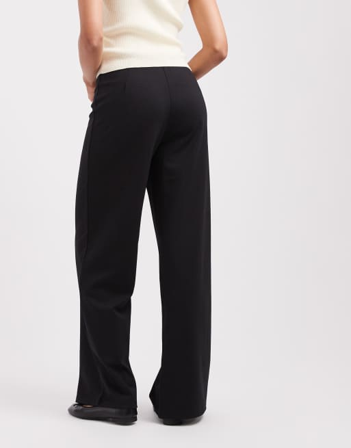 Pieces high waist wide leg trousers in black, 3 of 5