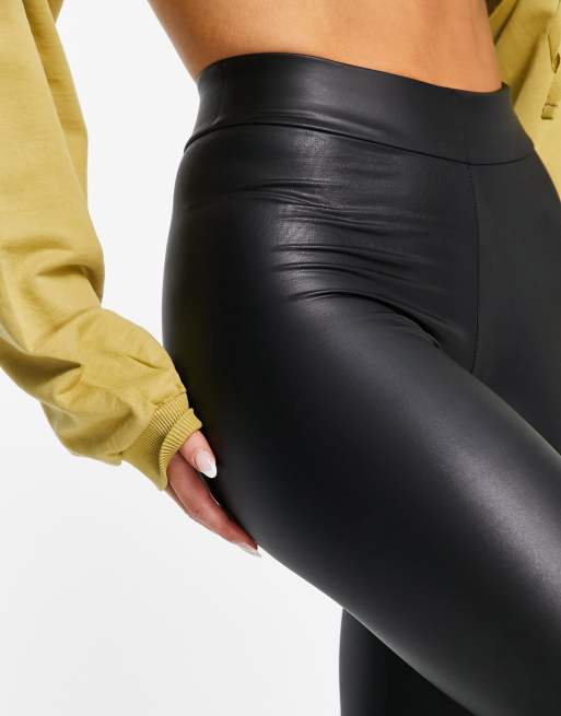 Coated Leggings - Black - Ladies