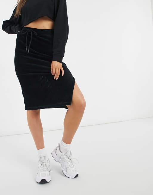 High waisted hotsell jersey midi skirt