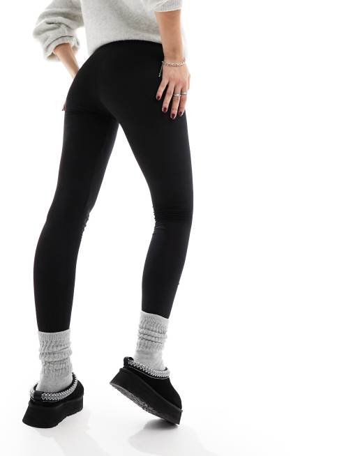 Girls High Waist Leggings Women's Ladies Black & White Stripe Legging Pants