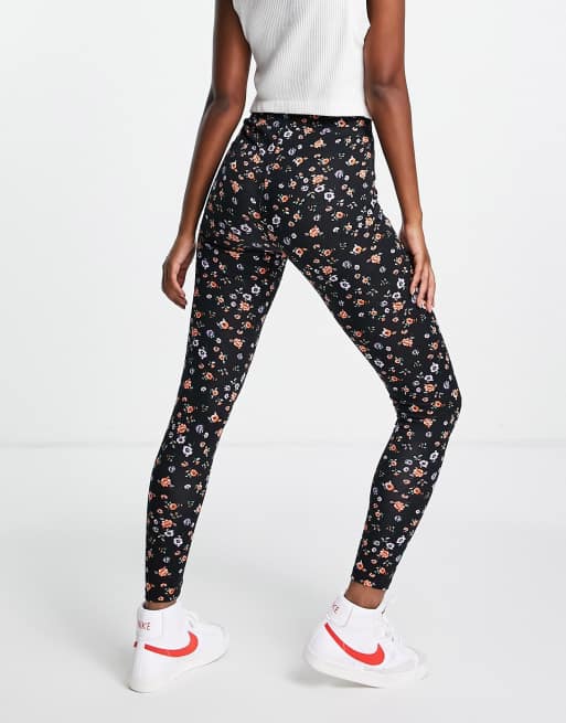 Black and white floral cheap leggings