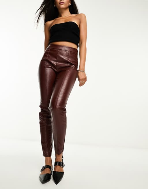 Pu high sale waisted trousers