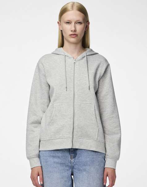 Pieces Hoodie in light grey melange - view 1