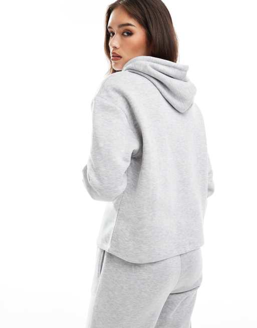 Pieces - Hoodie van sweatstof in gemêleerd lichtgrijs, deel van co-ord set, 4 van 4