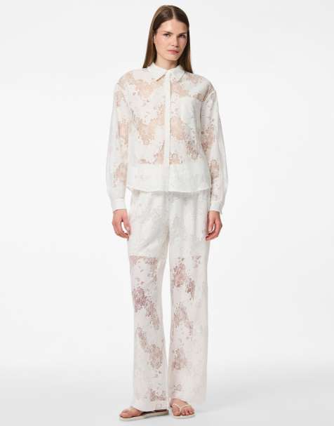 Pieces – Hose mit geradem Bein in der Farbe Cloud Dancer - view 1