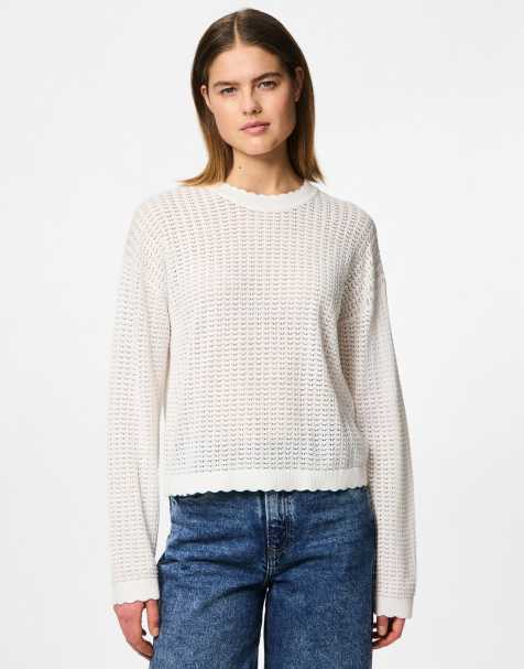 Pieces - Hvid striktrøje - view 1