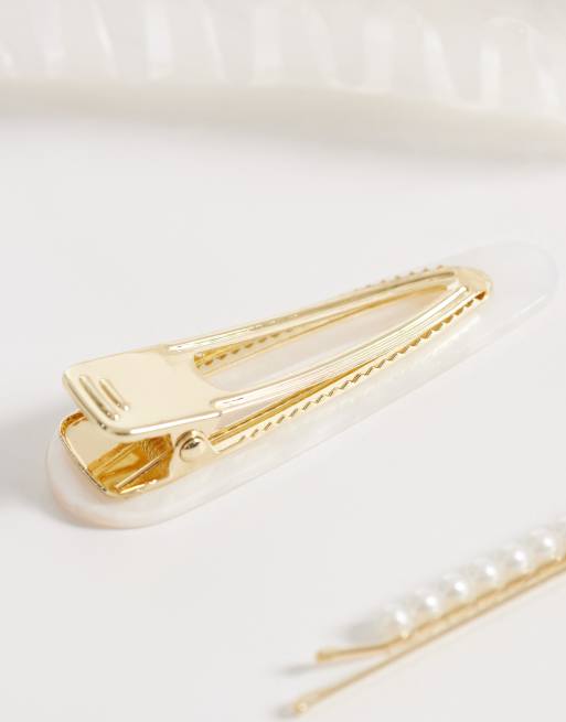 PIECES - Hvide håraccessories i pakke med 6 stks, 3 af 3