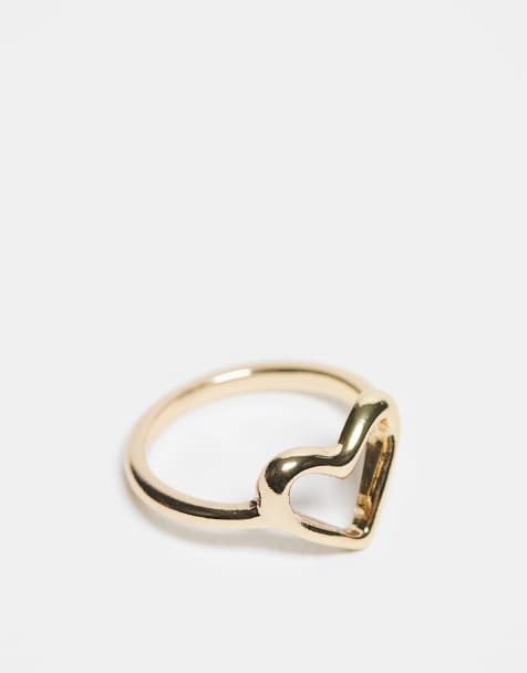 Pieces irregular heart ring in gold tone - view 1