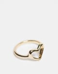 [Pieces] Pieces irregular heart ring in gold tone One Size Gold Tone