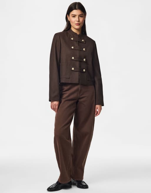 Pieces – Jacke in Morchelbraun, 3 von 7