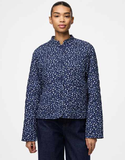 Pieces Jacket in navy - view 1