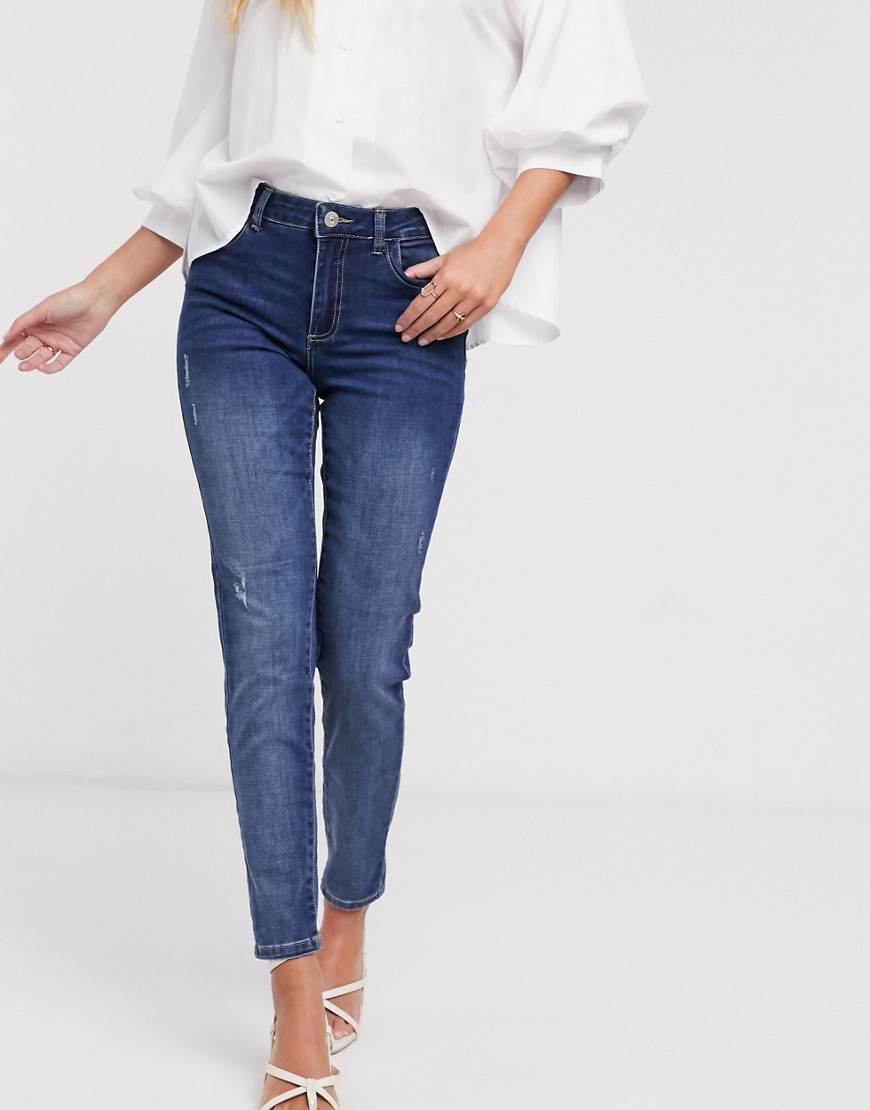 Pieces -Jamie - Enkellange skinny jeans met normale taille-Blauw