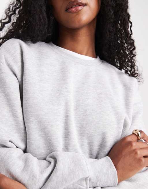 Pieces – Jasnoszara melanżowa bluza oversize, część zestawu, 3 z 4