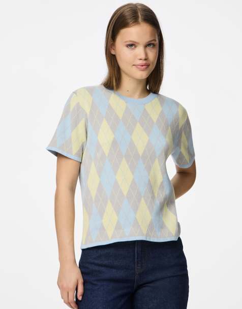 Pieces – Jasnoszary dzianinowy top - view 1