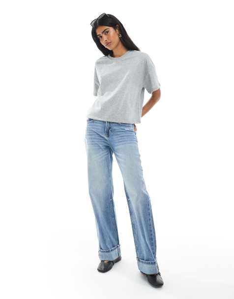 Pieces boxy sweat t-shirt in light grey
