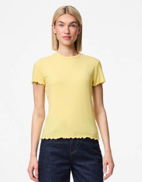 Pieces – Jasnożółty T-shirt - view 1