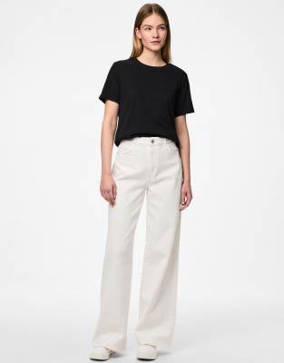 Pieces - Jean large - Blanc