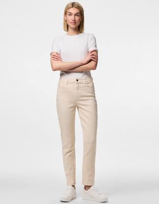Pieces - Jean mom - Beige-Blanc