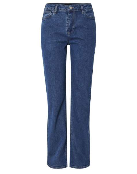 Pieces - Jeans dritti in denim blu medio - view 1