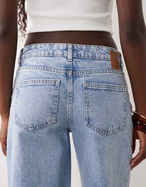 Pieces jeans med vida ben i ljusblå denim, 4 av 5