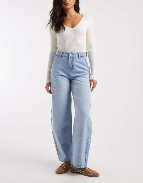 Pieces - Jeans met ballonpijpen en halfhoge taille in lichtblauw - view 1