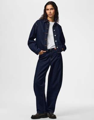 Pieces - Jeanshemd in Dunkelblau