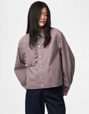 Pieces - Jeansjacke in Sparrow-Braun-Brown