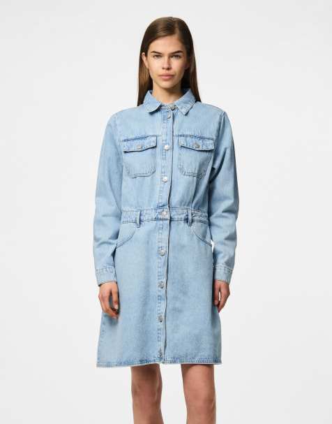 Pieces – Jeanskleid in Hellblau - view 1