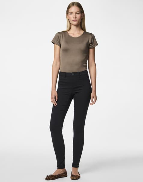 Pieces - Jeggings in zwart - view 1