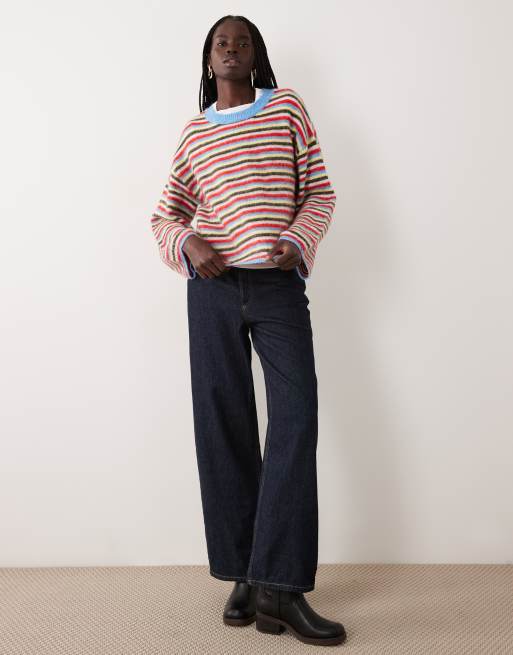 Pieces jersey de punto oversize mullido a rayas vivas, 4 de 4