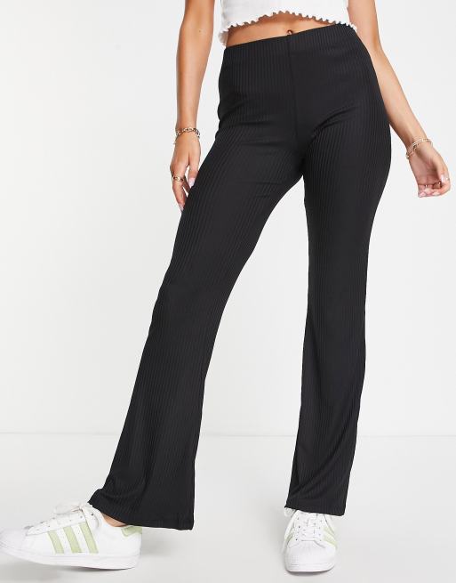 Basic Black Jersey Flared Trousers