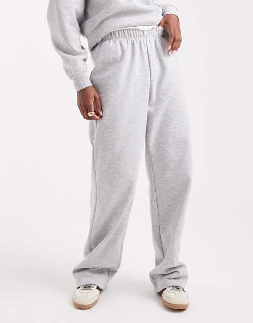 Pieces - Joggingbroek met wijde pijpen in gemêleerd lichtgrijs, deel van co-ord set, 2 van 5
