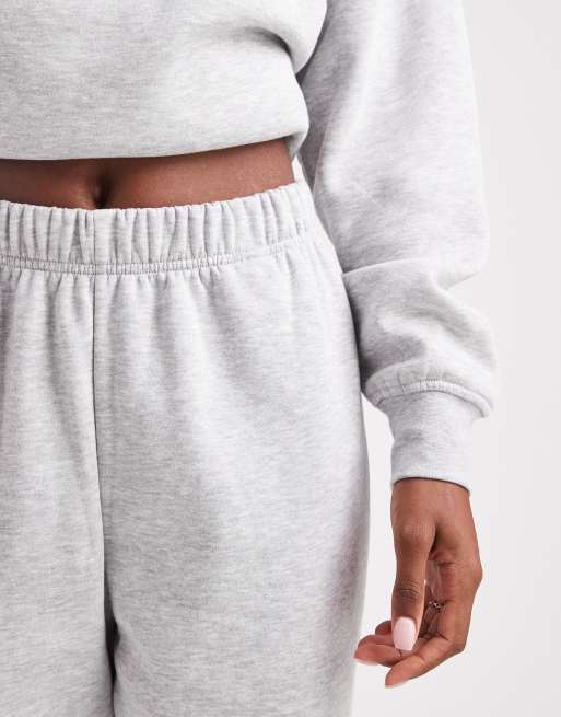 Pieces - Joggingbroek met wijde pijpen in gemêleerd lichtgrijs, deel van co-ord set, 3 van 5