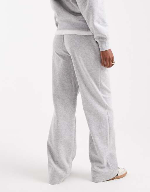 Pieces - Joggingbroek met wijde pijpen in gemêleerd lichtgrijs, deel van co-ord set, 4 van 5