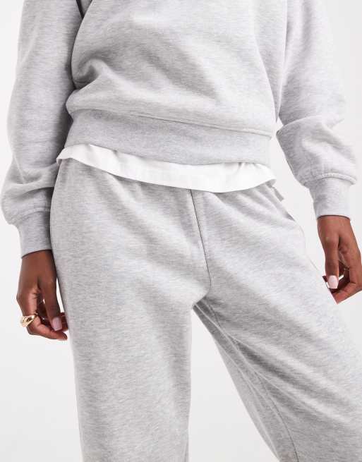 Pieces - Joggingbroek met wijde pijpen in gemêleerd lichtgrijs, deel van co-ord set, 5 van 5