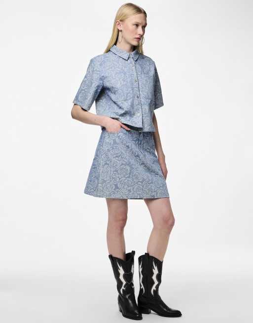 Pieces - Jupe en jean - Bleu clair