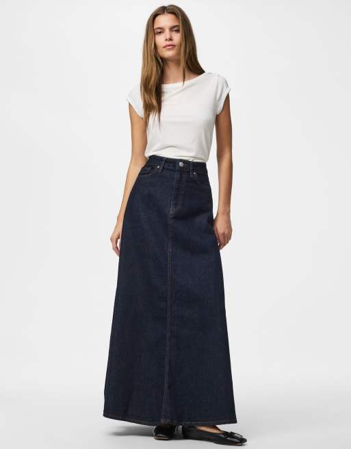 Pieces Jupe en jean bleu foncé, 3 de 7