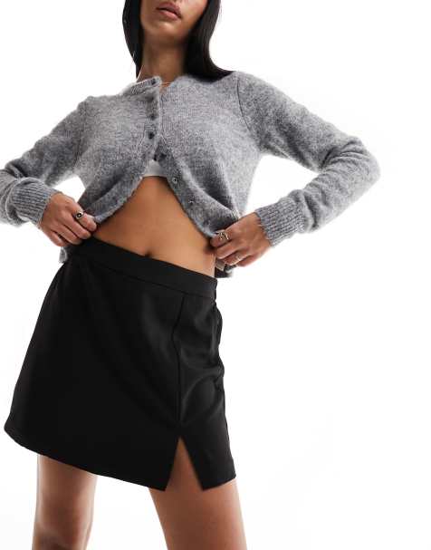 Pieces - Jupe-short ajustée taille haute - Noir - view 1