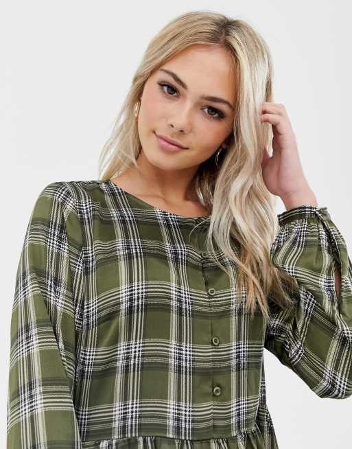 Pieces – Kariertes Hänger-Midikleid, 3 von 4