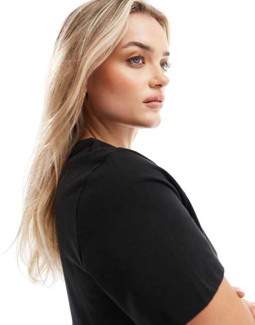 Pieces – Kastiges T-Shirt in Schwarz, 3 von 4