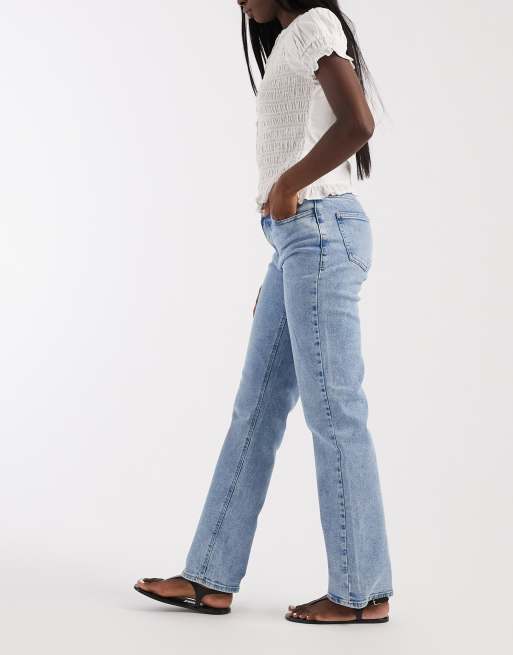 Pieces – Kelly – Gerade geschnittene Jeans in Dunkelblau mit mittelhohem Bund und geradem Bein, 3 von 5