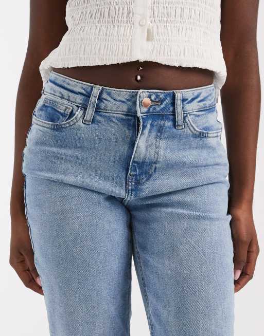 Pieces – Kelly – Gerade geschnittene Jeans in Dunkelblau mit mittelhohem Bund und geradem Bein, 5 von 5