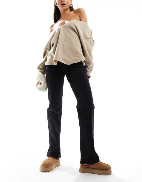 Pieces - Kelly - Jeans met hoge taille en rechte pijpen in zwart - view 1