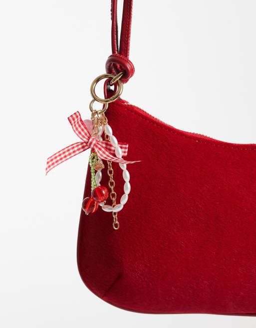 Pieces kersen tassenhanger in rood en wit, 3 van 3